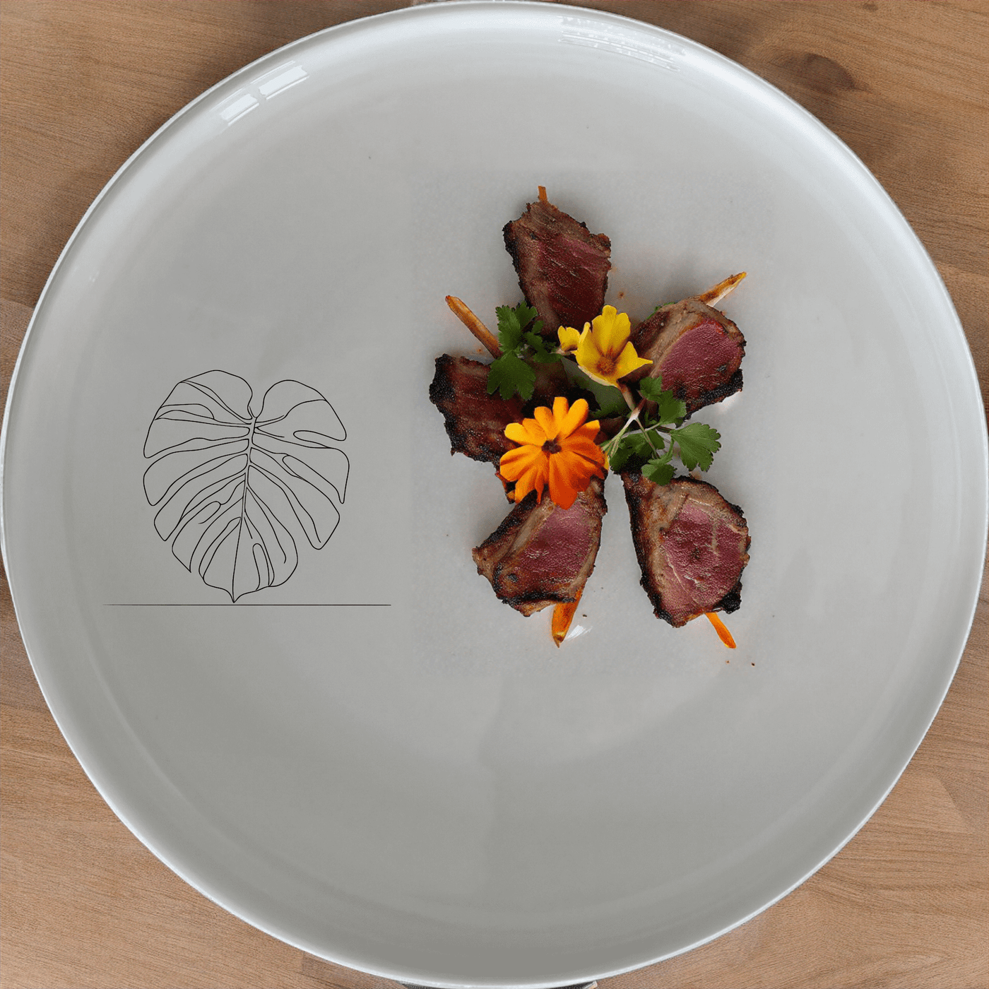 The Oversized Monstera Leaves Side Plate Set of 4 adds a touch of nature to your dining table with its elegant design and versatile use.