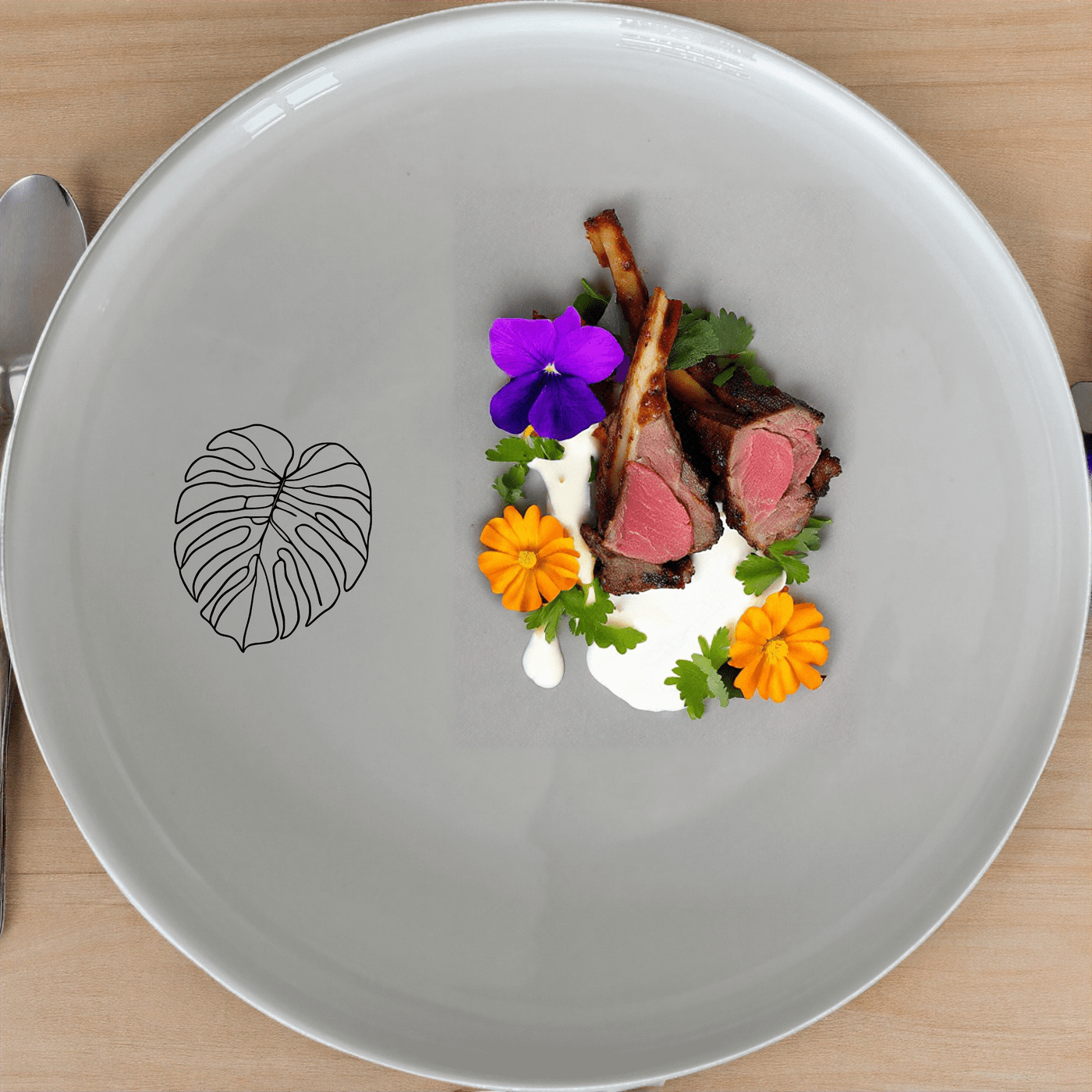 The Oversized Monstera Leaves Side Plate Set of 4 adds a touch of nature to your dining table with its elegant botanical design.