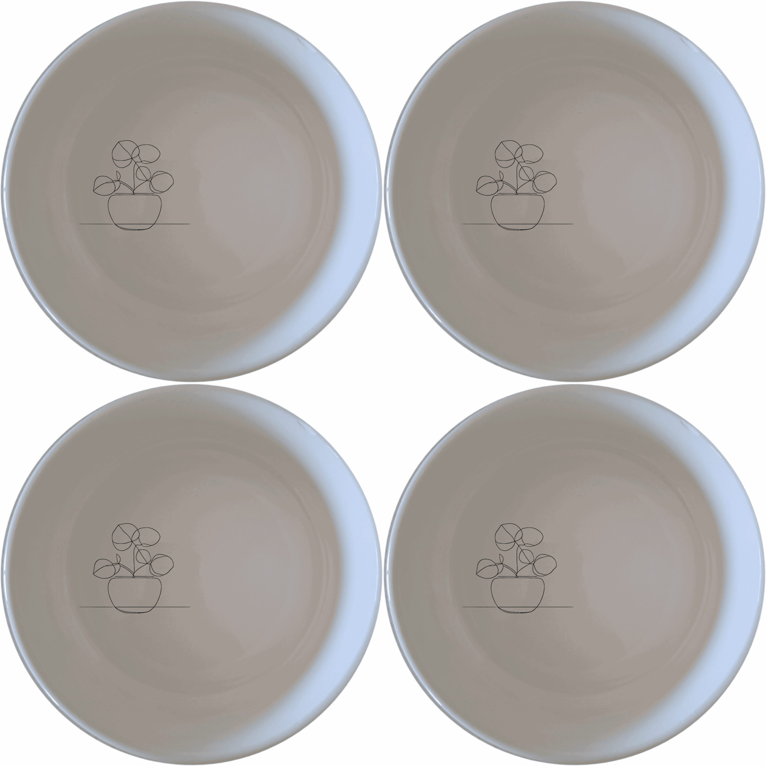 The Pilea Peperomioides Bowl Set of 4 is a stylish and versatile addition to your kitchen, perfect for serving snacks or desserts.