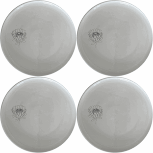 The Pincushion Protea Flower Side Plate Set of 4 features elegant botanical designs perfect for any dining table.