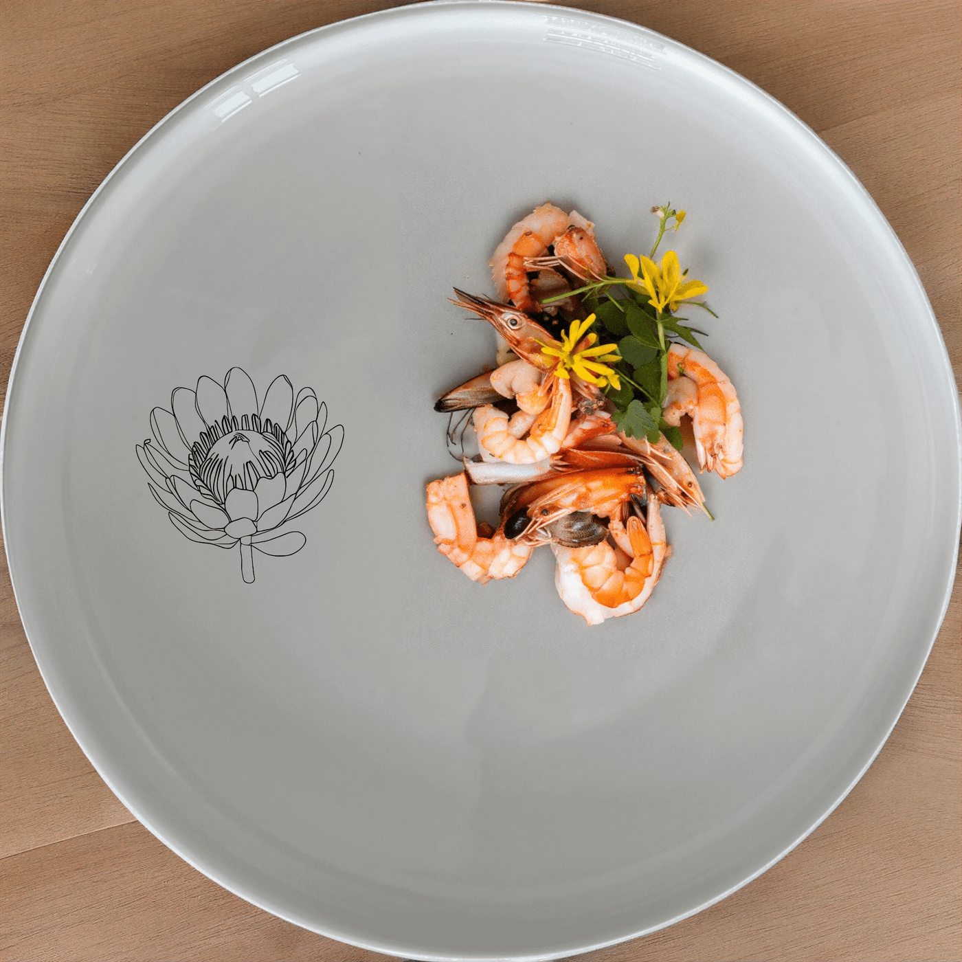 The Pincushion Protea Flower Dinner Plate Set of 4 features a delicate botanical design, perfect for elevating everyday meals with a touch of nature.