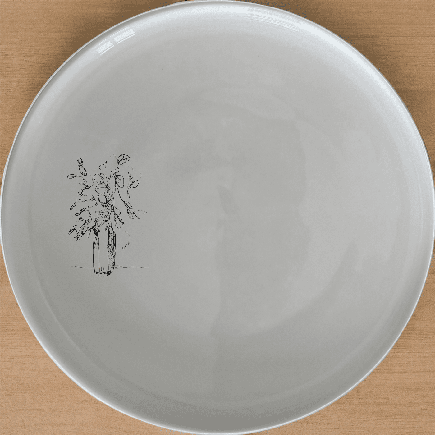 Pot Plant Drawing Side Plate Set of 4 - Range 1 is a stylish and modern addition to any dining table, perfect for everyday use or special occasions.