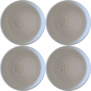 The Christian Easter Bowl Set of 4 features a delicate cross design, perfect for your festive table setting this Easter season.