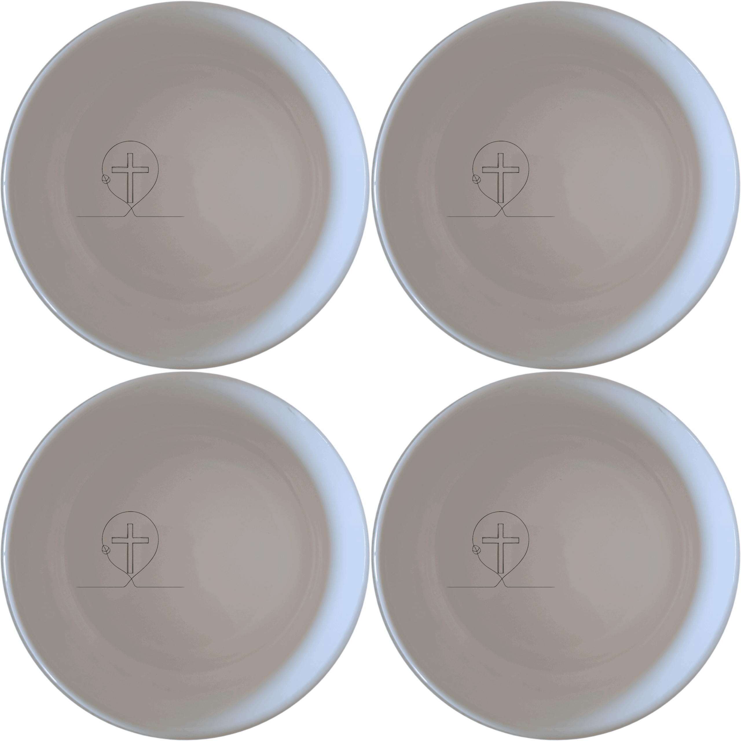 The Christian Easter Bowl Set of 4 features a delicate cross design, perfect for your festive table setting this Easter season.