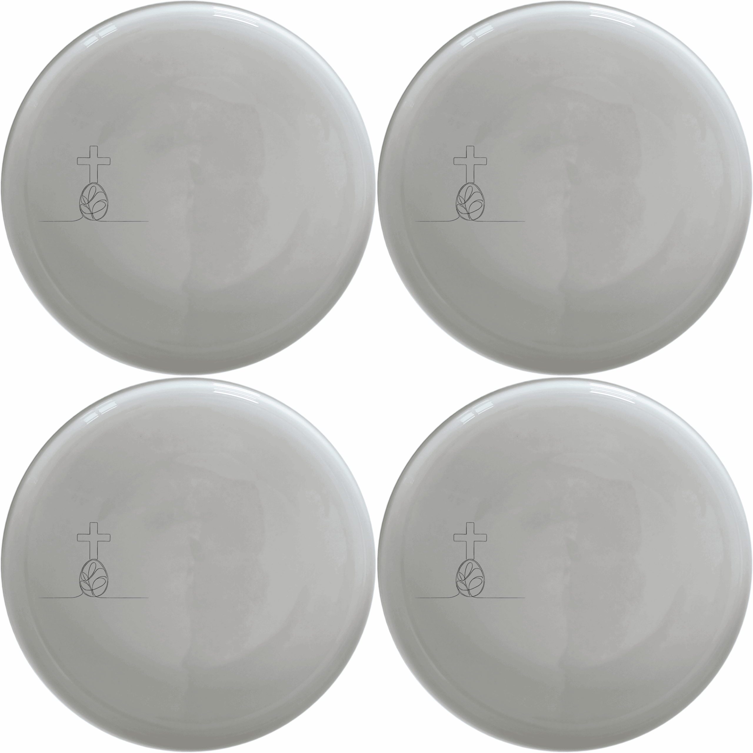 Christian Easter Dinner Plate Set of 4 features elegant designs perfect for your festive table setting.