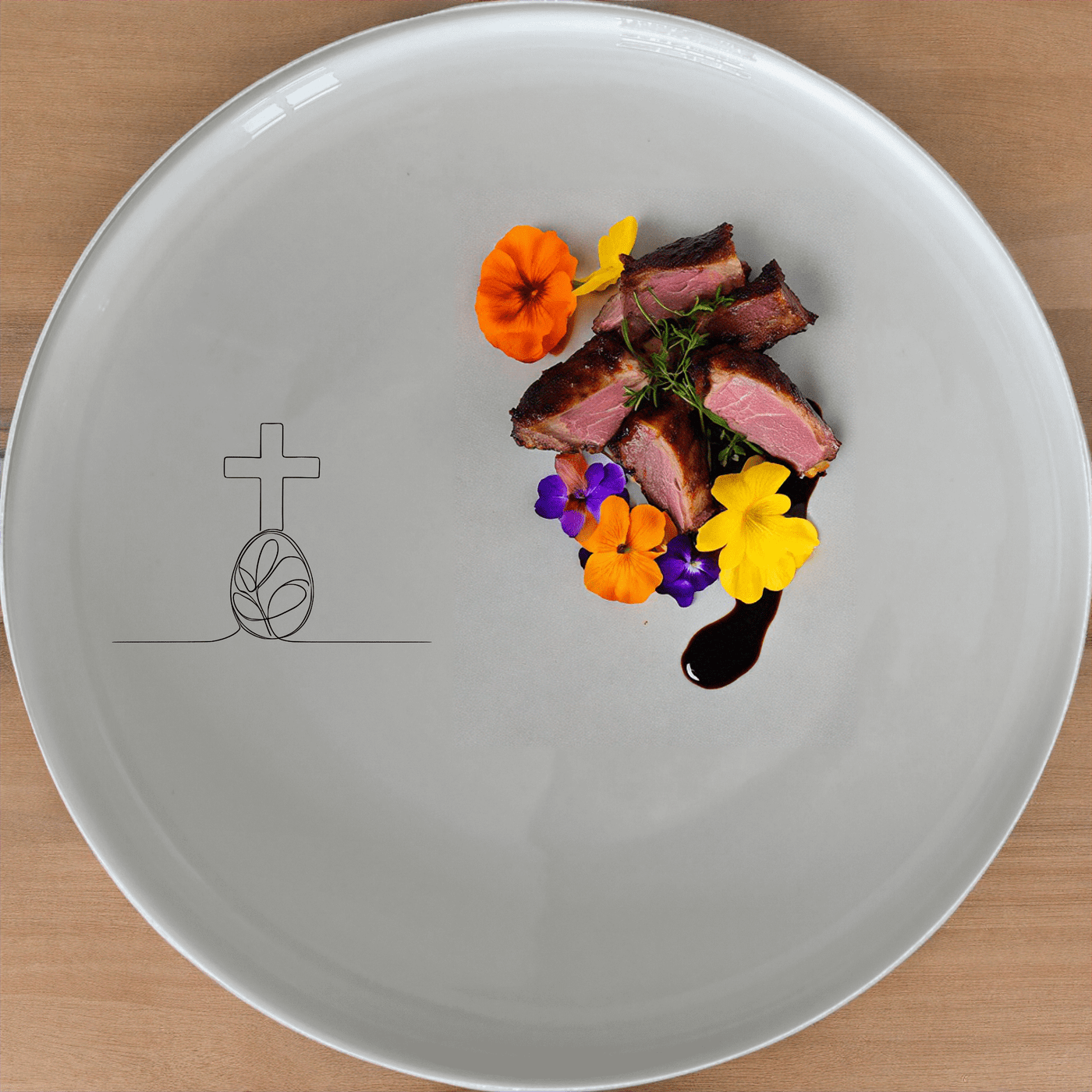 Christian Easter Dinner Plate Set of 4 features elegant designs perfect for your festive table setting.