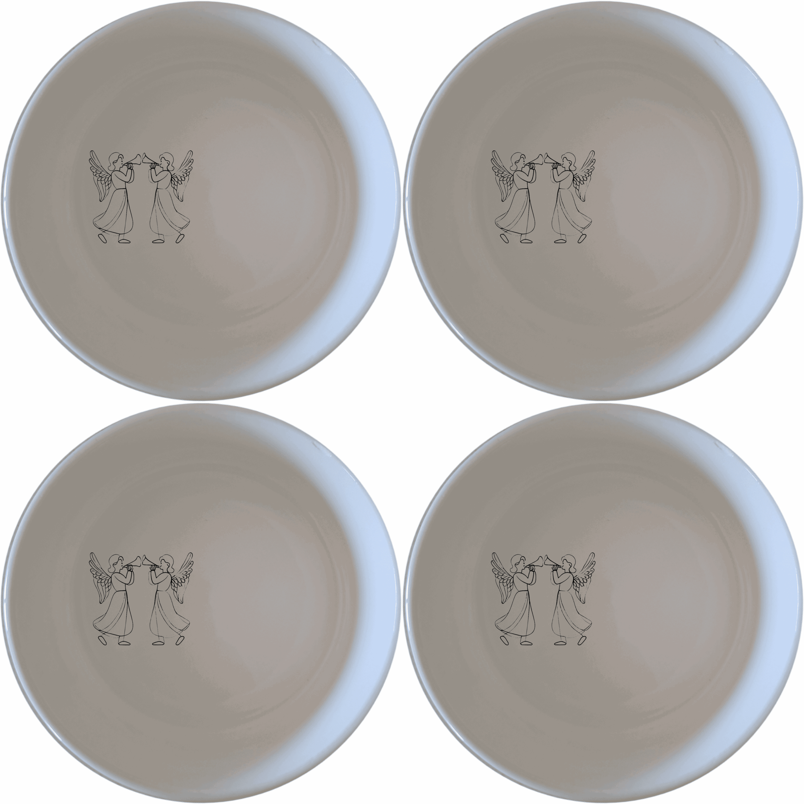 The Silhouette Angel Trumpet Bowl Set of 4 - Range 1 features elegant laser-etched designs for a sophisticated touch to your dining experience.