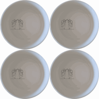 The Silhouette Angels Trumpet Bowl Set of 4 - Range 4 is a stunning collection of ceramic bowls featuring elegant angel silhouettes playing trumpets. Perfect for any dining occasion.