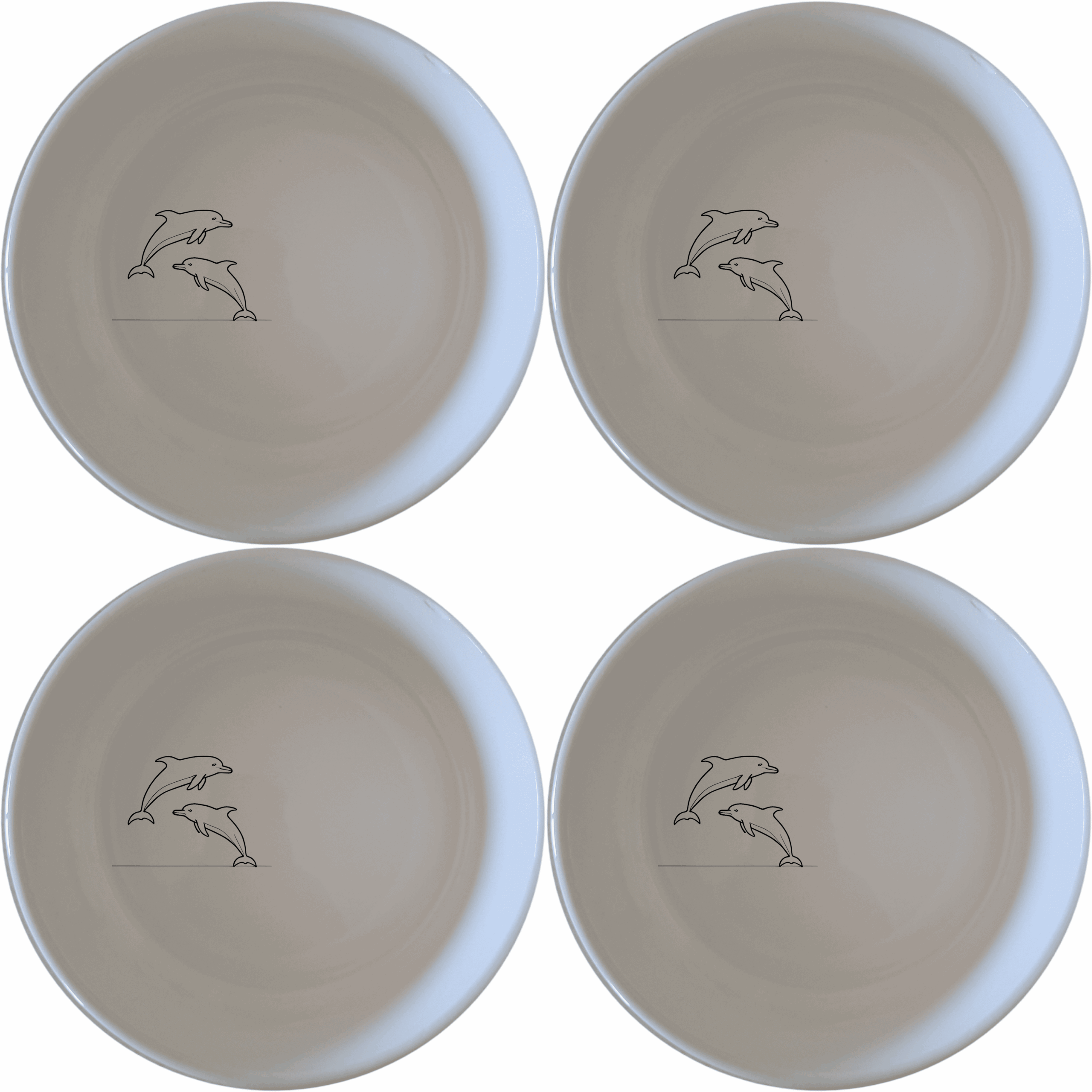 Silhouette Pod Jumping Dolphins Bowl Set of 4 - Range 3 is a charming and elegant addition to any dining table, perfect for everyday use or special occasions.