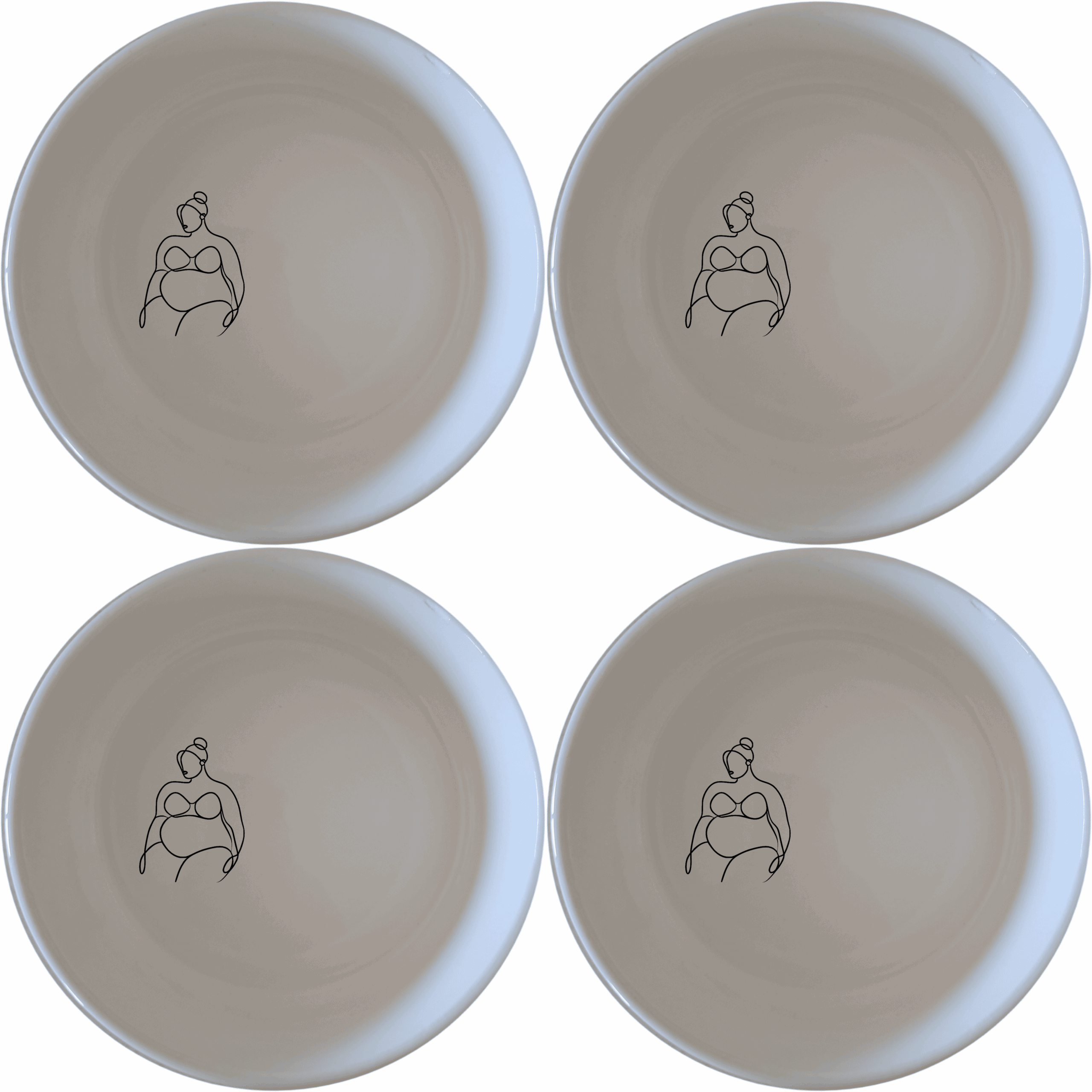 The Silloette Fat Curvey Ladies Bowl Set of 4 - Range 4 is a stylish and modern addition to any kitchen. These ceramic bowls feature a unique design that adds a touch of elegance to your dining experience.