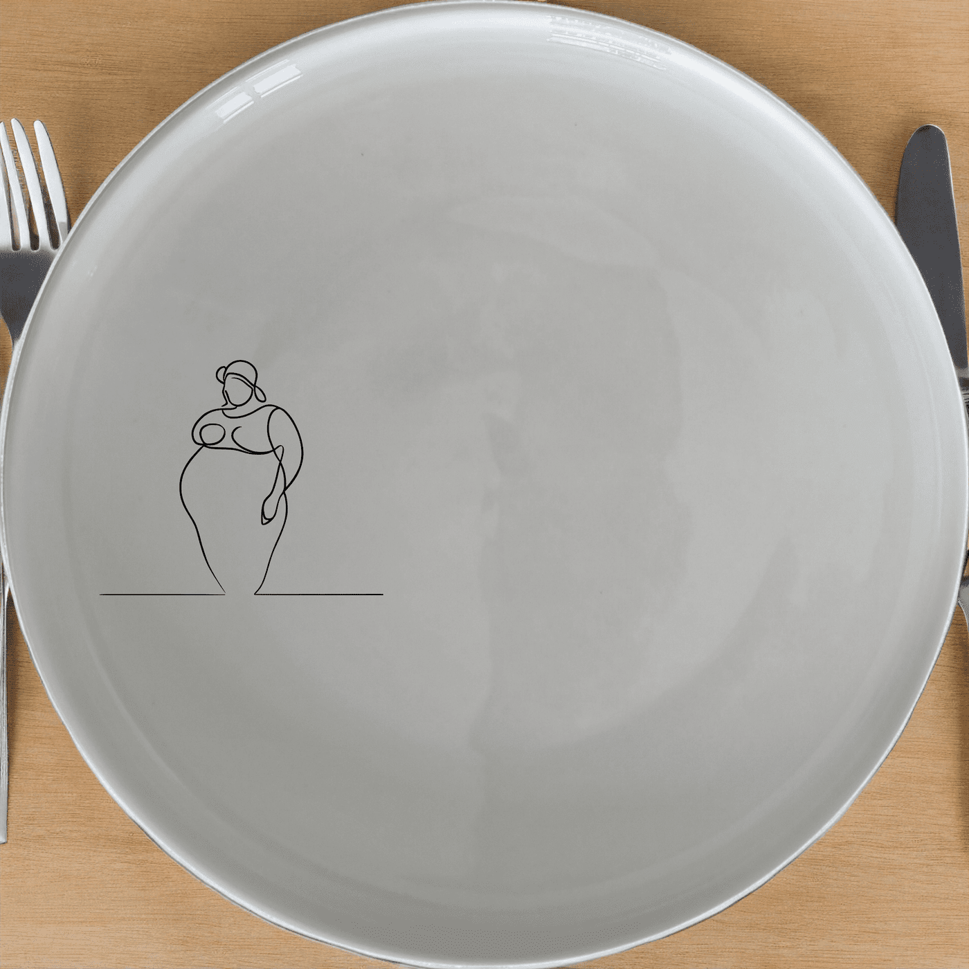 Fat Curve Ladies Dinner Plate Set of 4 - Range 1 is a stunning collection of modern ceramic dinner plates, perfect for everyday use or special occasions.