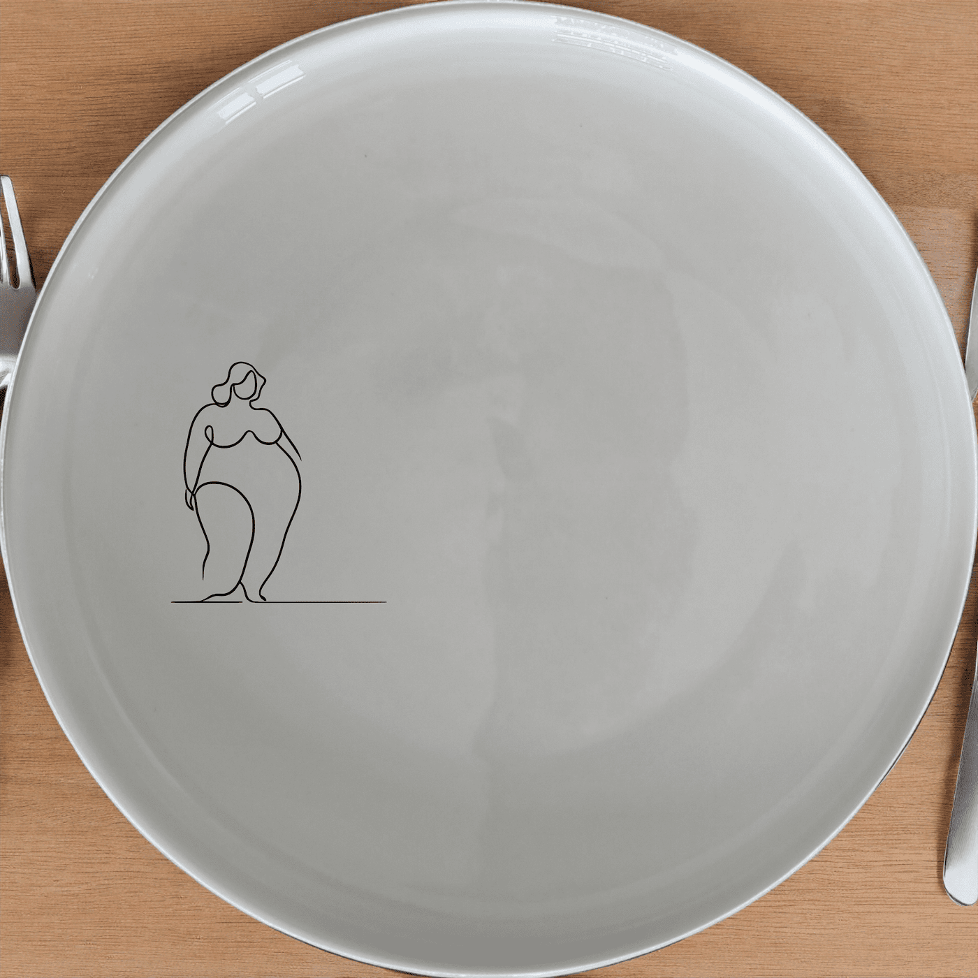 Fat Curvey Ladies Dinner Plate Set of 4 - Range 2 is a stylish and modern dinner plate set featuring an abstract silhouette design. Perfect for any dining occasion.
