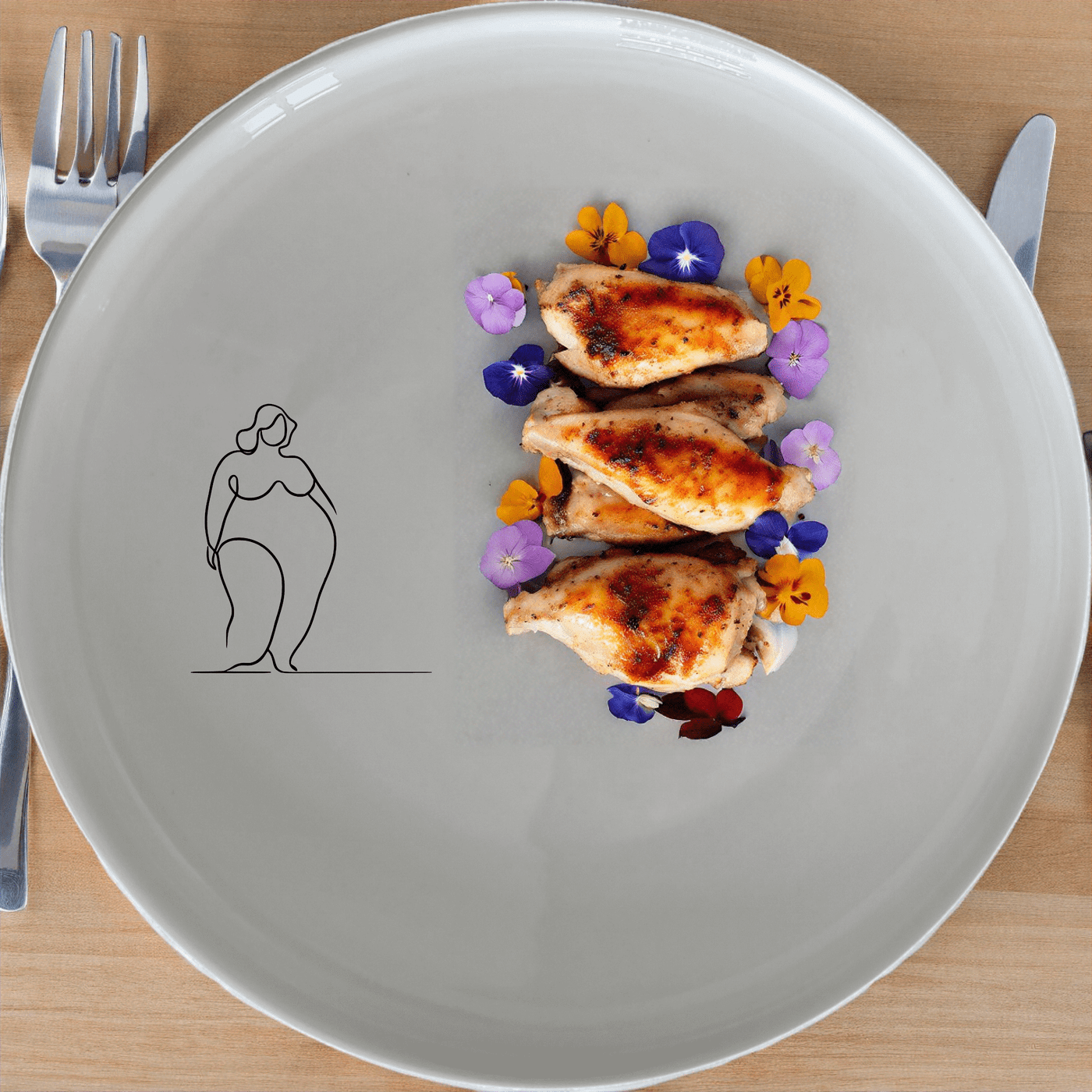Fat Curvey Ladies Side Plate Set of 4 - Range 2 is a stylish and modern addition to your dining collection, perfect for everyday use or special occasions.