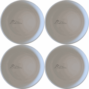 The Table Mountain Bowl Set of 4 features a minimalist design with a subtle outline of Table Mountain, perfect for modern and nature-inspired kitchens.