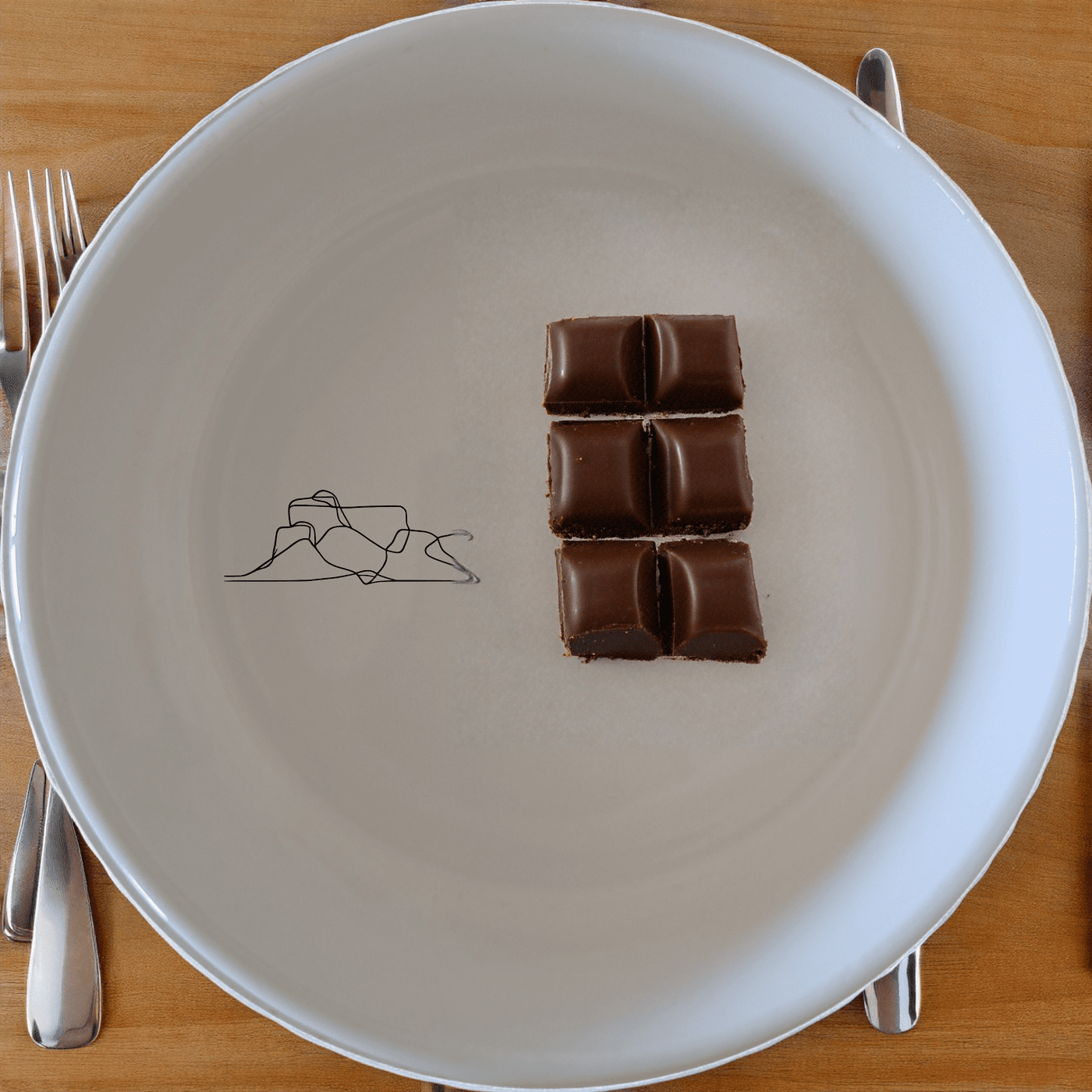 The Table Mountain Bowl Set of 4 features a minimalist design with a subtle outline of Table Mountain, perfect for modern and nature-inspired kitchens.