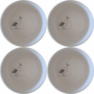 South African Helmeted Guineafowl Bowl Set of 4 brings artistic flair to your table with unique bird designs.