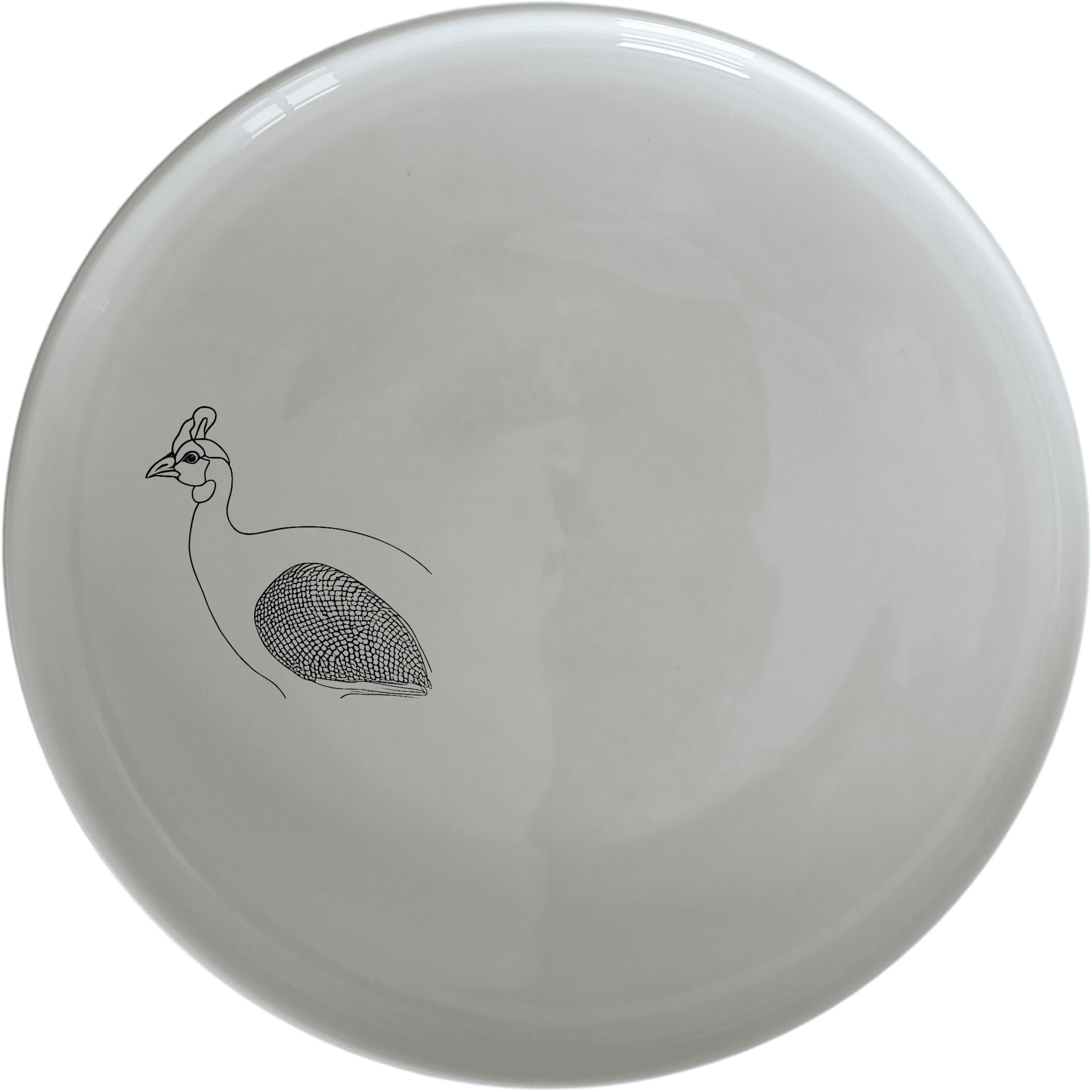 The Helmeted Guineafowl Dinner Plate Set of 4 features elegant laser-etched designs perfect for any dining occasion.