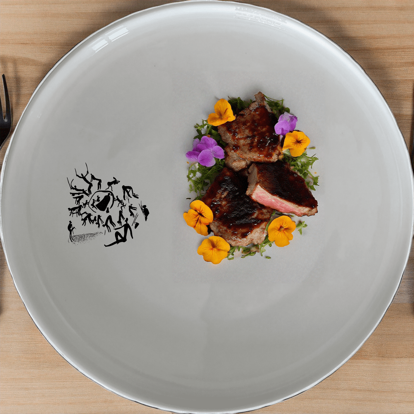 South African San Rock Art Dinner Plate Set of 4 - Range 1 is a unique and culturally inspired dinner plate set that brings ancient rock art to your dining table.