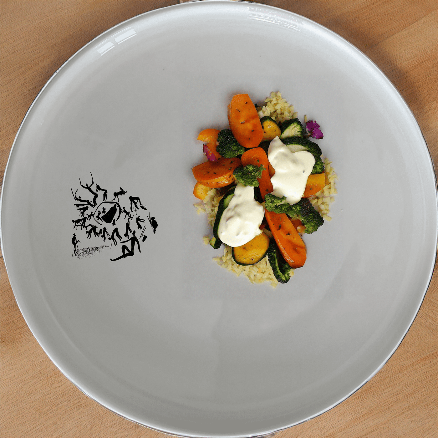 South African San Rock Art Side Plate Set of 4 - Range 1 features intricate rock art designs, perfect for adding cultural flair to your dining table.