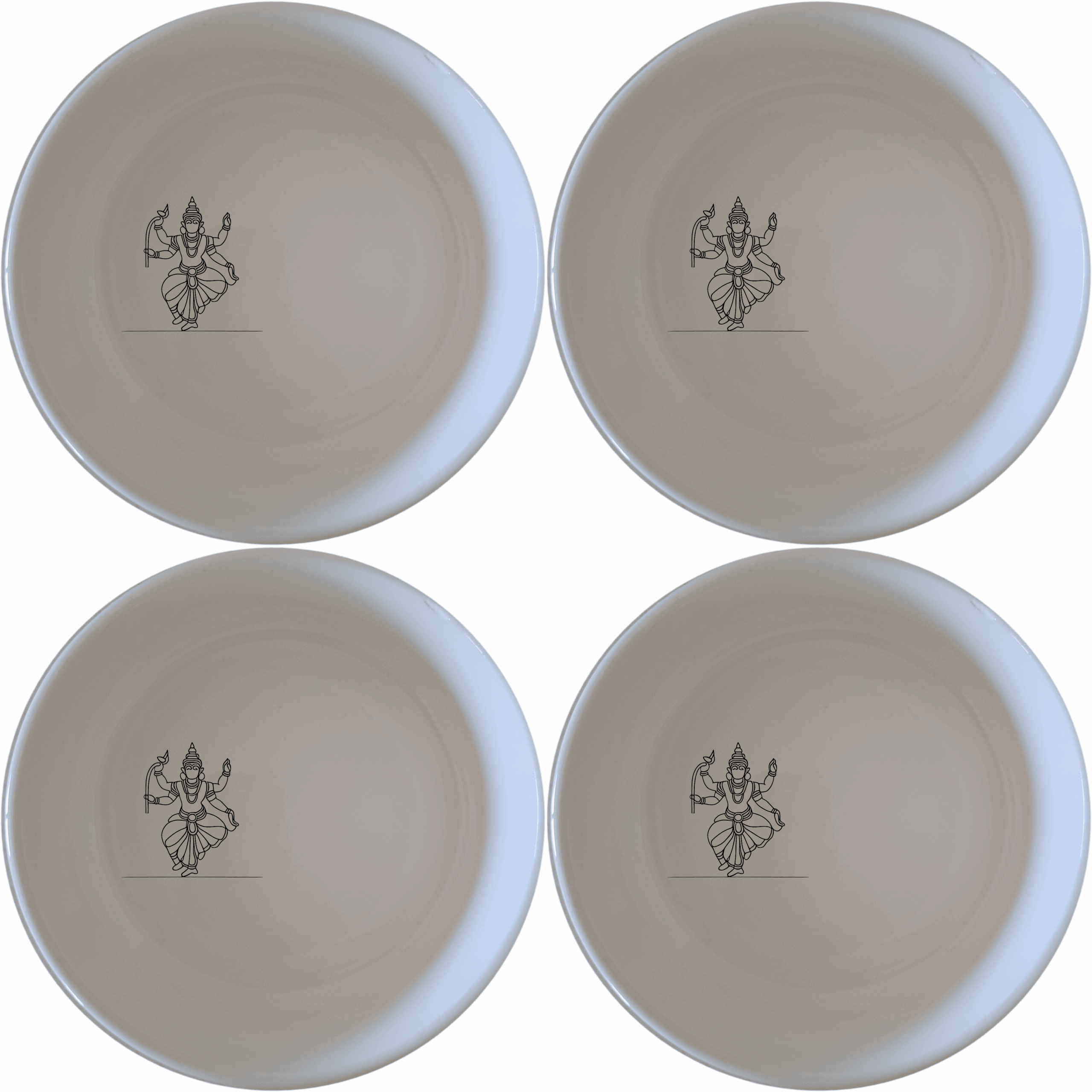 South Indian Cultural Imagery Bowl Set of 4 brings vibrant tradition to your table with intricate designs.