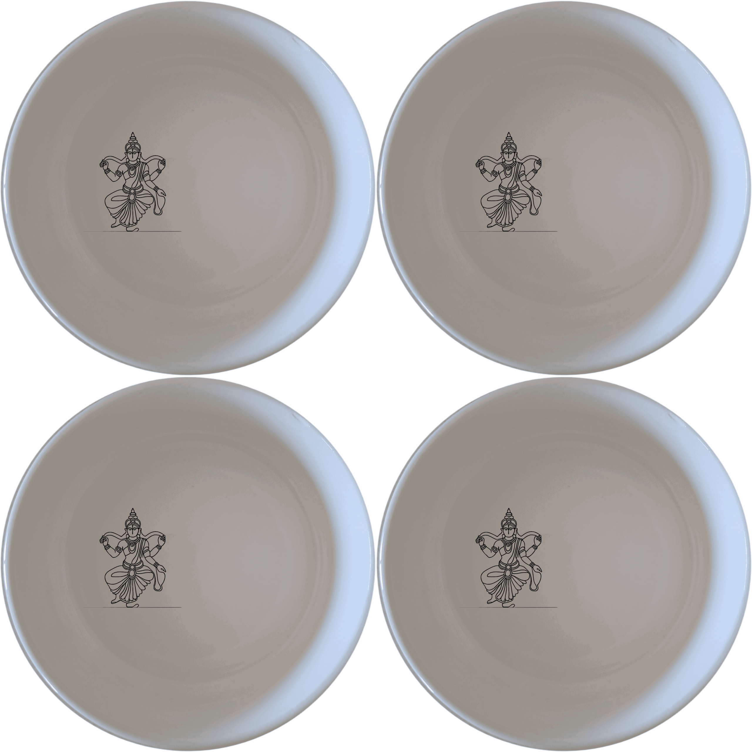 South Indian Cultural Imagery Bowl Set of 4 features traditional artwork for a unique dining experience.