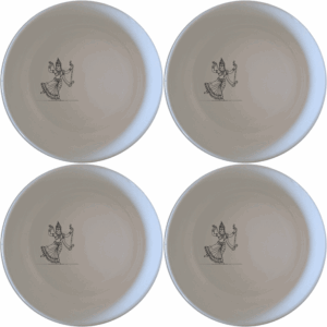 South Indian Cultural Imagery Bowl Set of 4 brings traditional artistry to your table with intricate dance motifs.