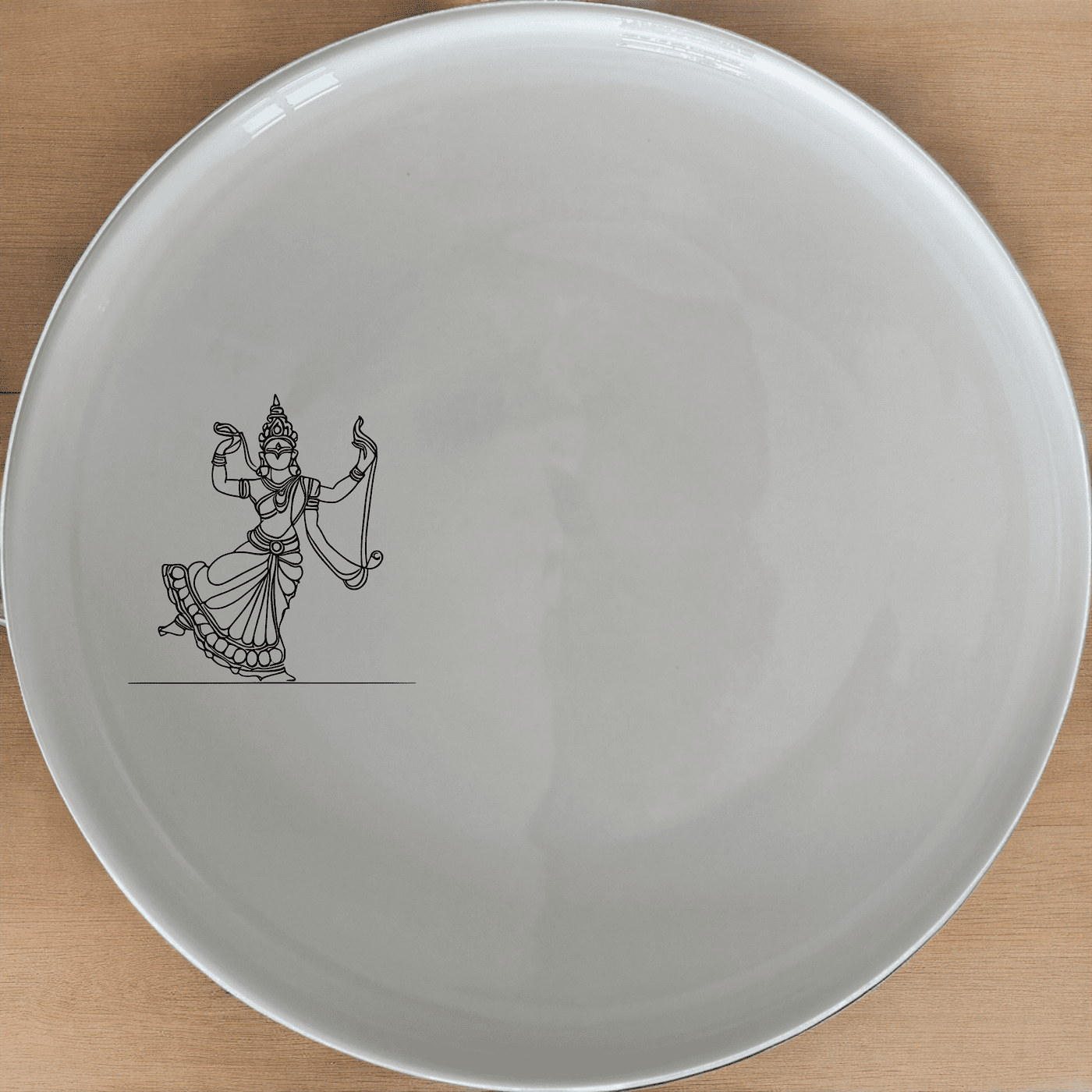 South Indian Cultural Imagery Dinner Plate Set of 4 brings traditional artistry to your dining table with intricate cultural designs.