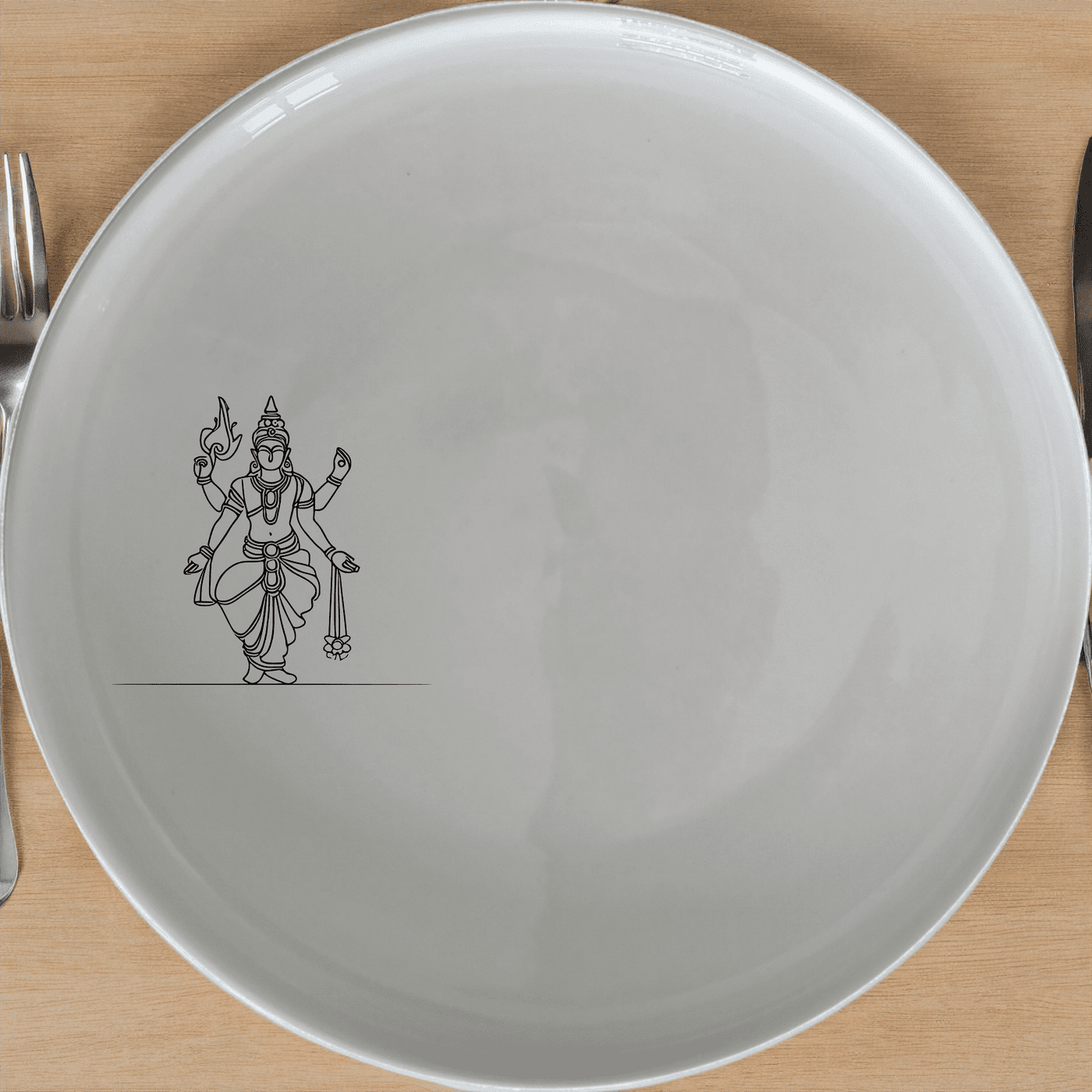 South Indian Cultural Imagery Side Plate Set of 4 features traditional artwork for an authentic dining experience.