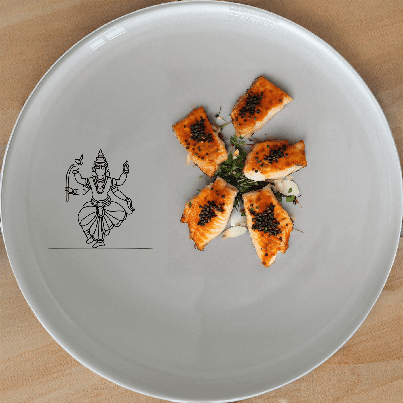 South Indian Cultural Imagery Side Plate Set of 4 features traditional artwork perfect for any dining setting.