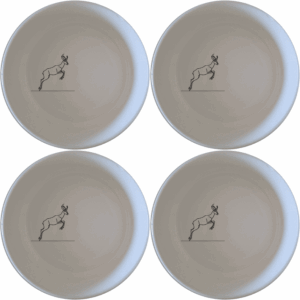 The Springbok Leaping Graceful Silhouette Bowl Set of 4 features a sleek, minimalist design perfect for modern dining.
