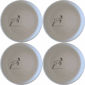 Springbok Leaping Graceful Silhouette Bowl Set of 4 adds a touch of nature to your dining table with its elegant leaping springbok design.