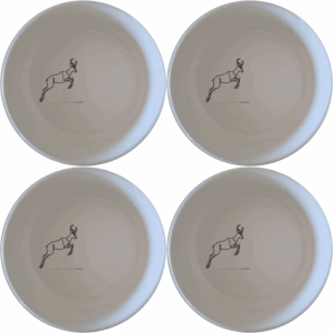 The Springbok Leaping Graceful Silhouette Bowl Set of 4 features a striking silhouette design, perfect for modern and nature-inspired dining.