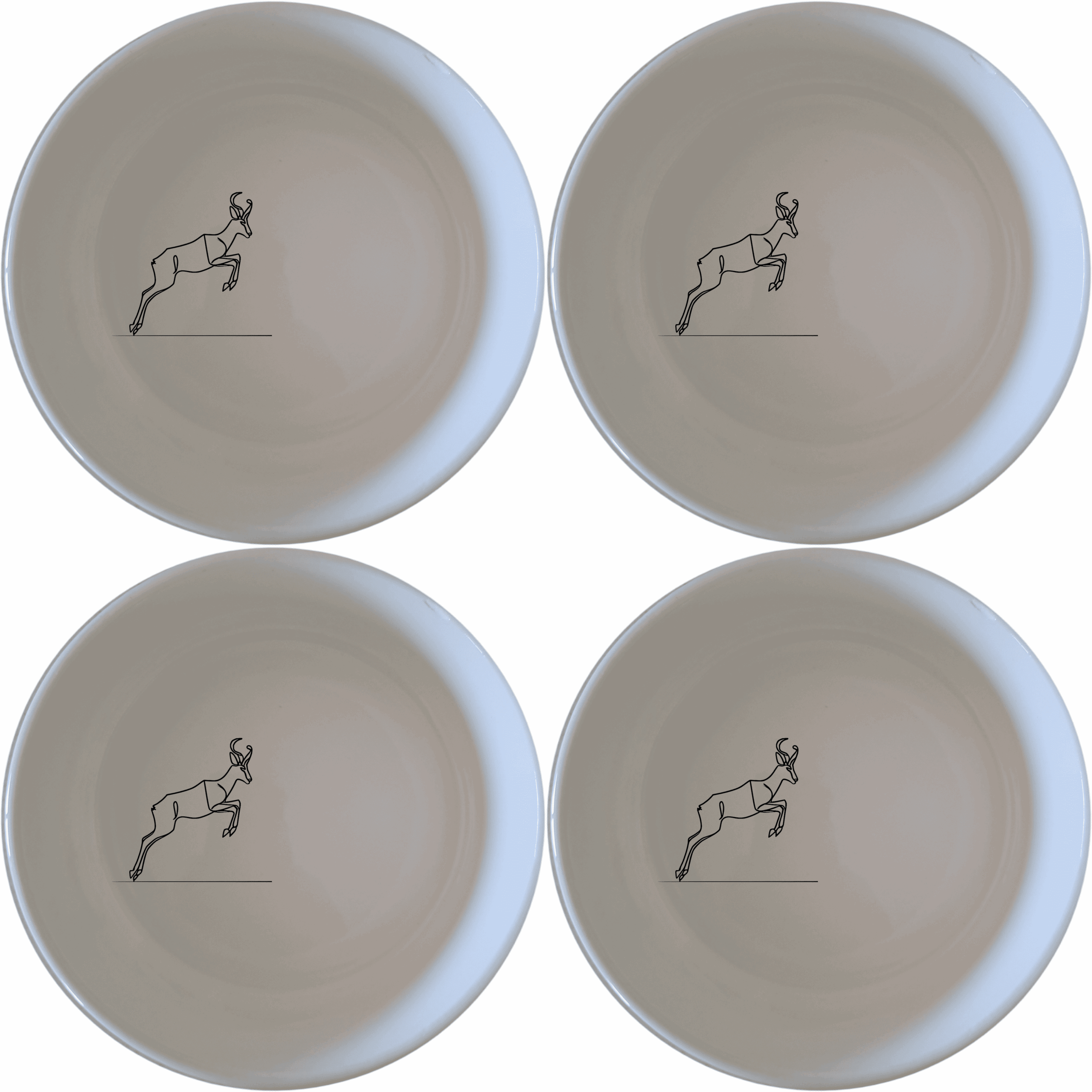 The Springbok Leaping Graceful Silhouette Bowl Set of 4 features a striking silhouette design, perfect for modern and nature-inspired dining.