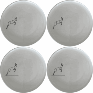 The Springbok Leaping Graceful Silhouette Side Plate Set of 4 features a sleek, modern design perfect for any dining table. Crafted from premium ceramic, these plates are both stylish and functional, ideal for everyday use or special occasions.