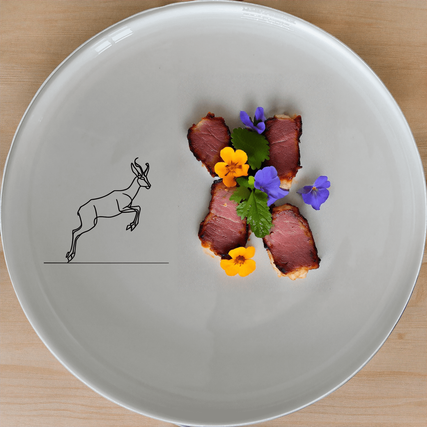 The Springbok Leaping Graceful Silhouette Dinner Plate Set of 4 features a sleek, modern design perfect for any dining table.