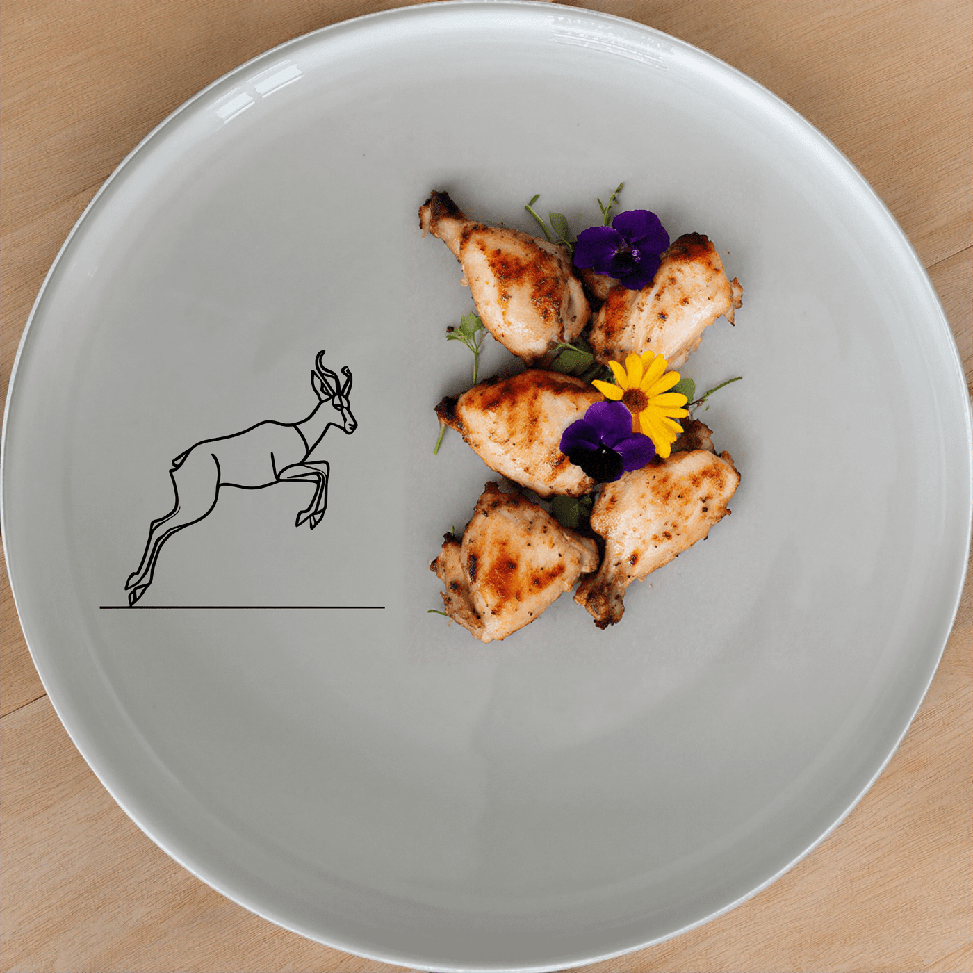 The Springbok Leaping Graceful Silhouette Dinner Plate Set of 4 features a sleek, modern design perfect for any dining table.