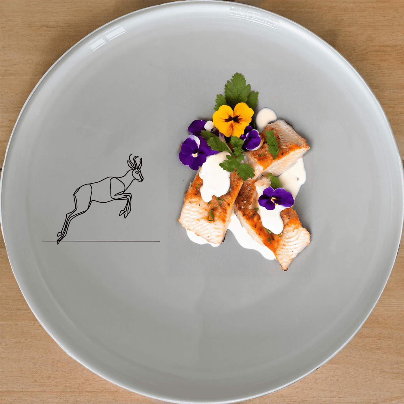 The Springbok Leaping Graceful Silhouette Side Plate Set of 4 adds a touch of nature to your dining table with its sleek design.
