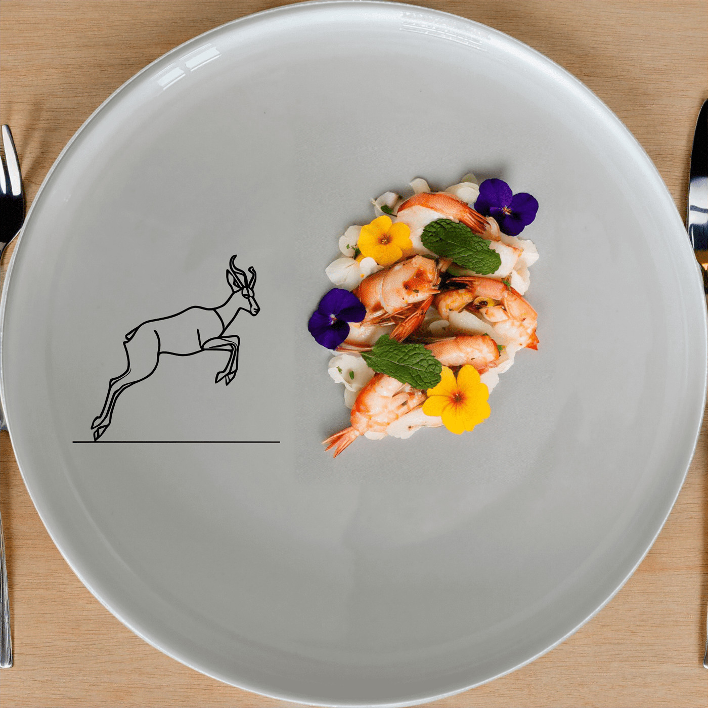 The Springbok Leaping Graceful Silhouette Side Plate Set of 4 features a sleek, modern design perfect for any dining table. Crafted from durable ceramic, these plates are both stylish and practical.