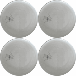 The Stromanthe Triostar Side Plate Set of 4 features a sleek, modern design perfect for any dining occasion. Crafted from durable ceramic, these plates are both dishwasher and microwave safe.