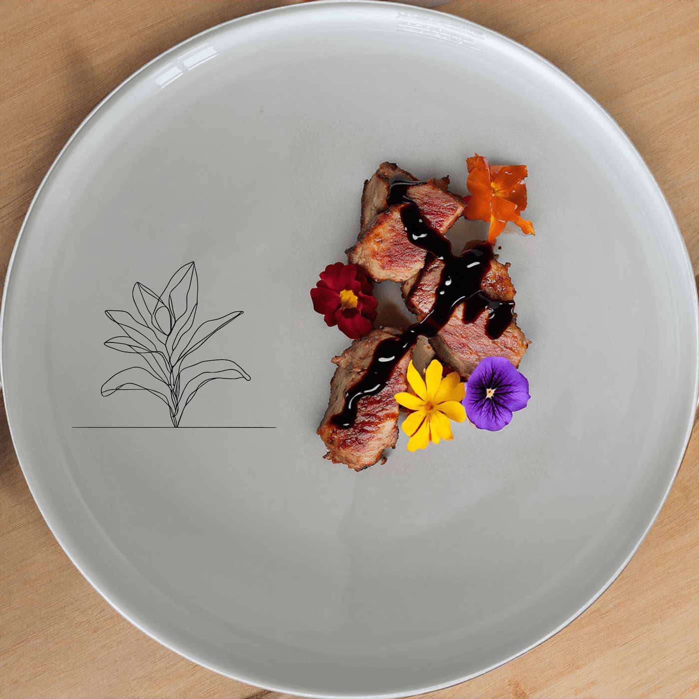 The Stromanthe Triostar Dinner Plate Set of 4 features a sleek, modern design perfect for any dining occasion.