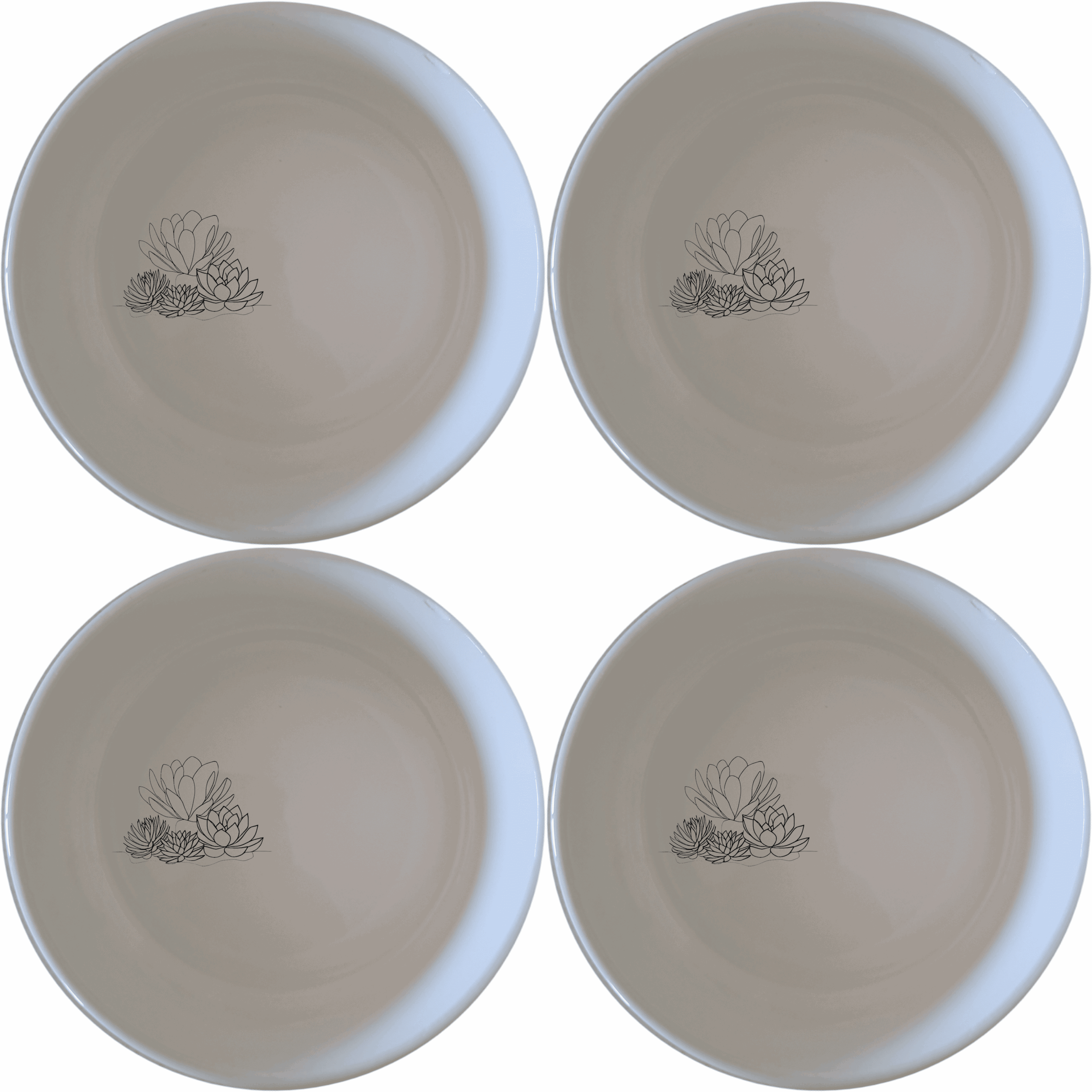 The Succulent Garden Bowl Set of 4 features delicate laser-etched designs that bring nature to your table. Crafted from premium ceramic, these bowls are both microwave and dishwasher safe, making them perfect for everyday use or special occasions.