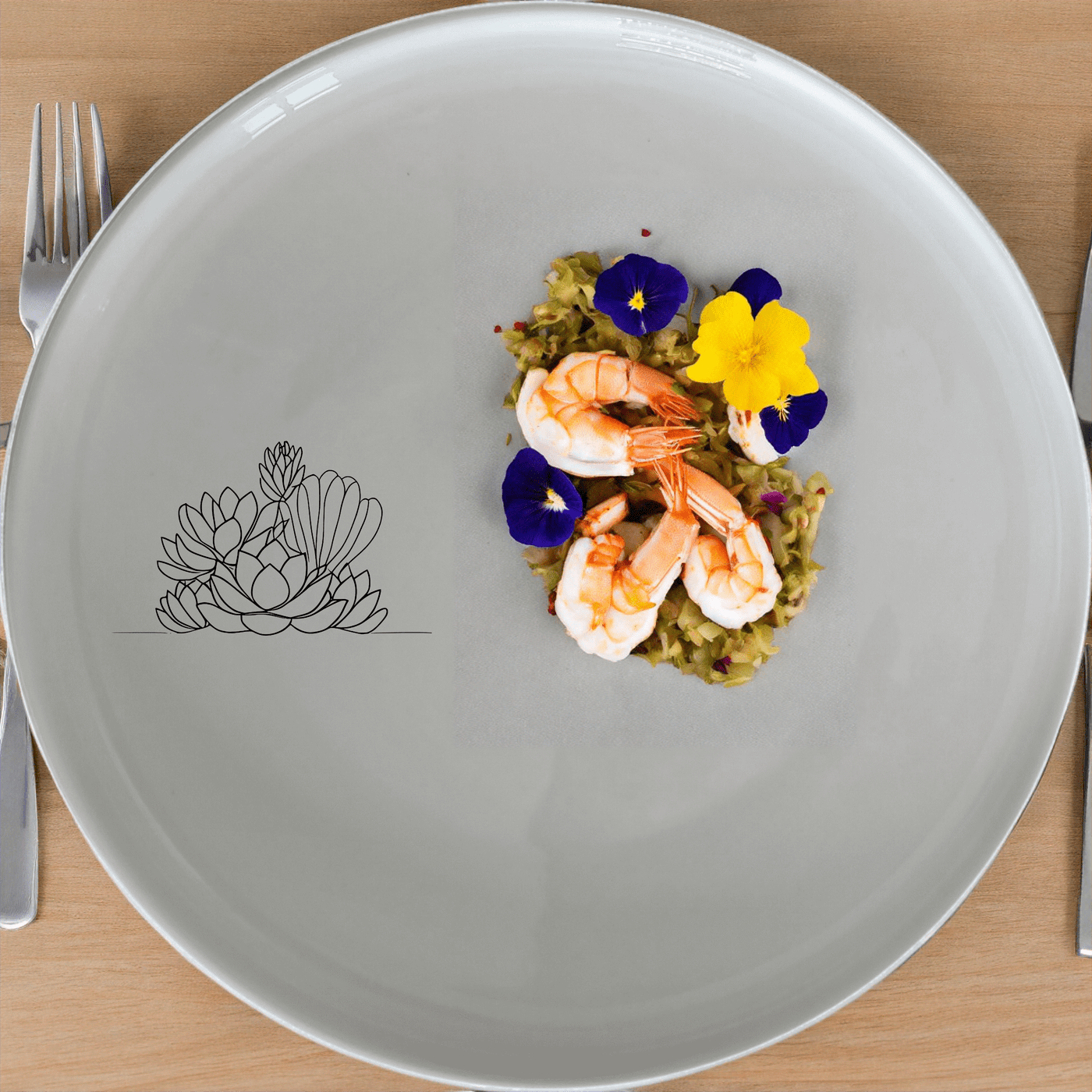 The Succulent Garden Dinner Plate Set of 4 adds a touch of nature to your dining experience with its elegant design and durable ceramic construction.