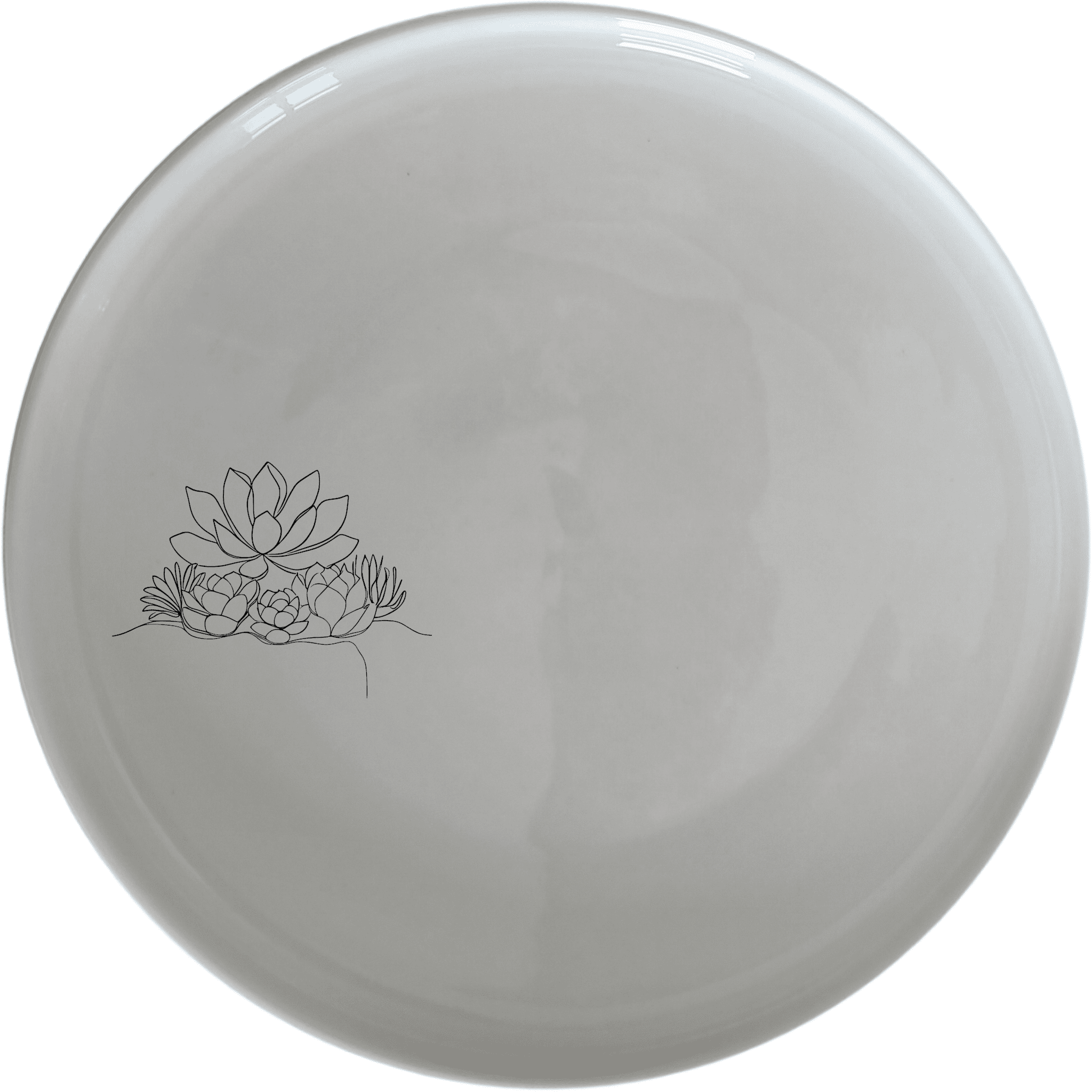 The Succulent Garden Side Plate Set of 4 features a minimalist design with a delicate succulent illustration, perfect for modern dining.