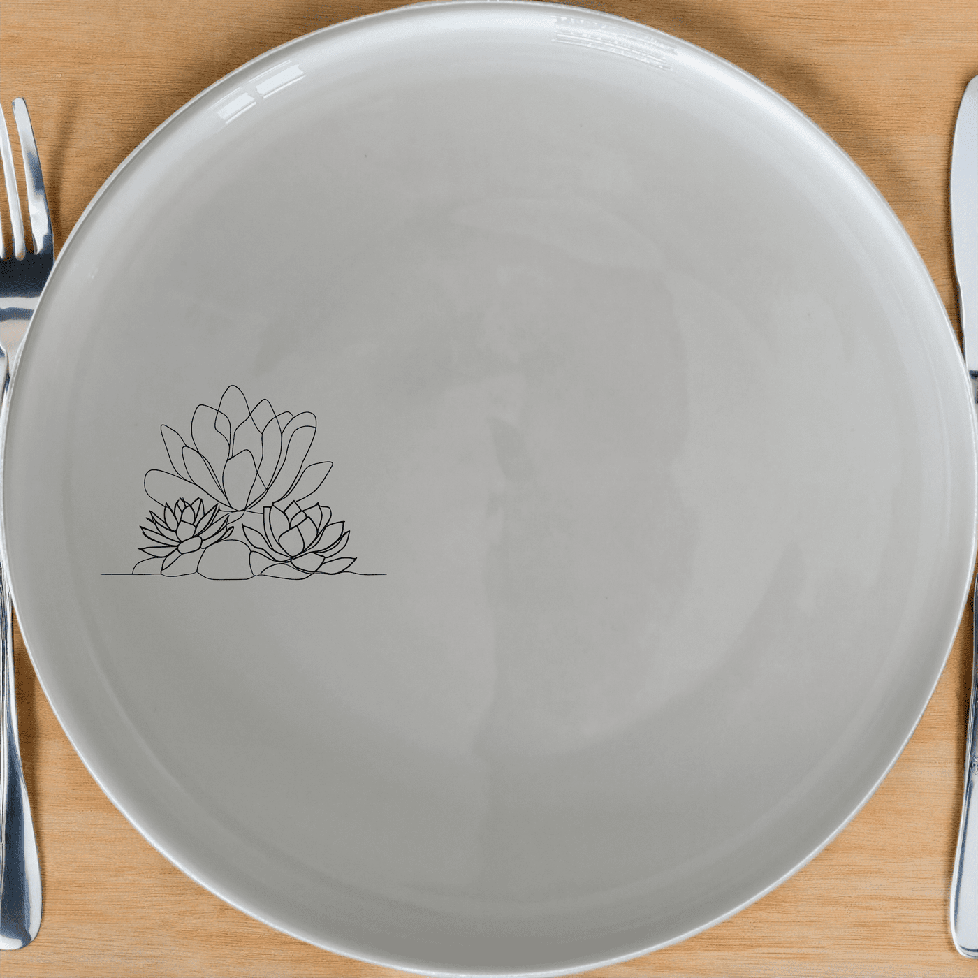 Succulent Garden Side Plate Set of 4 offers a stylish and modern touch to your dining experience with its minimalist design.