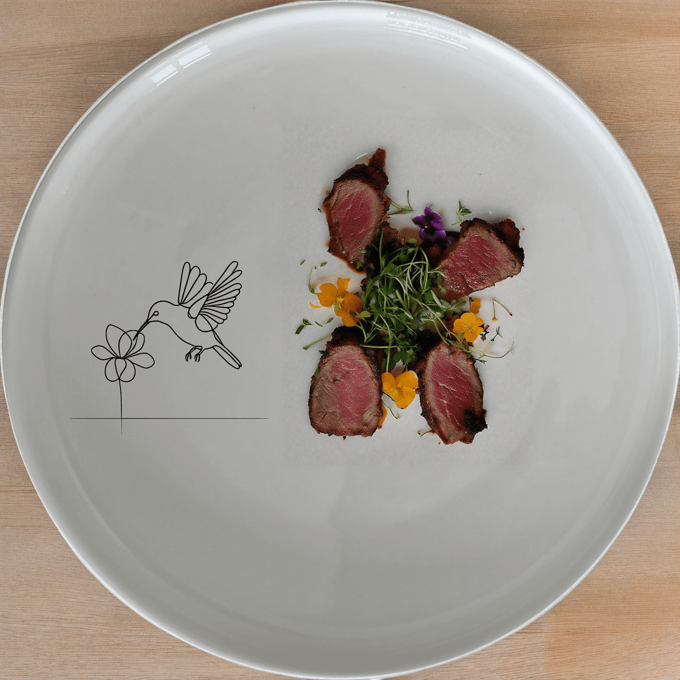 The Sunbird Flower Bloom Dinner Plate Set of 4 features a delicate hummingbird design, perfect for adding a touch of nature to your dining table.
