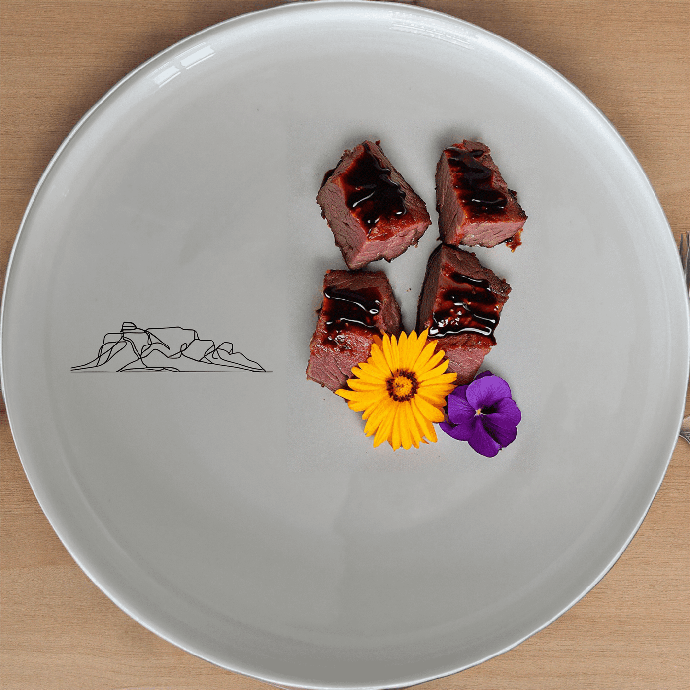 Table Mountain Dinner Plate Set of 4 features a sleek, minimalist design perfect for modern dining. Crafted from premium ceramic, these plates are both durable and dishwasher safe.