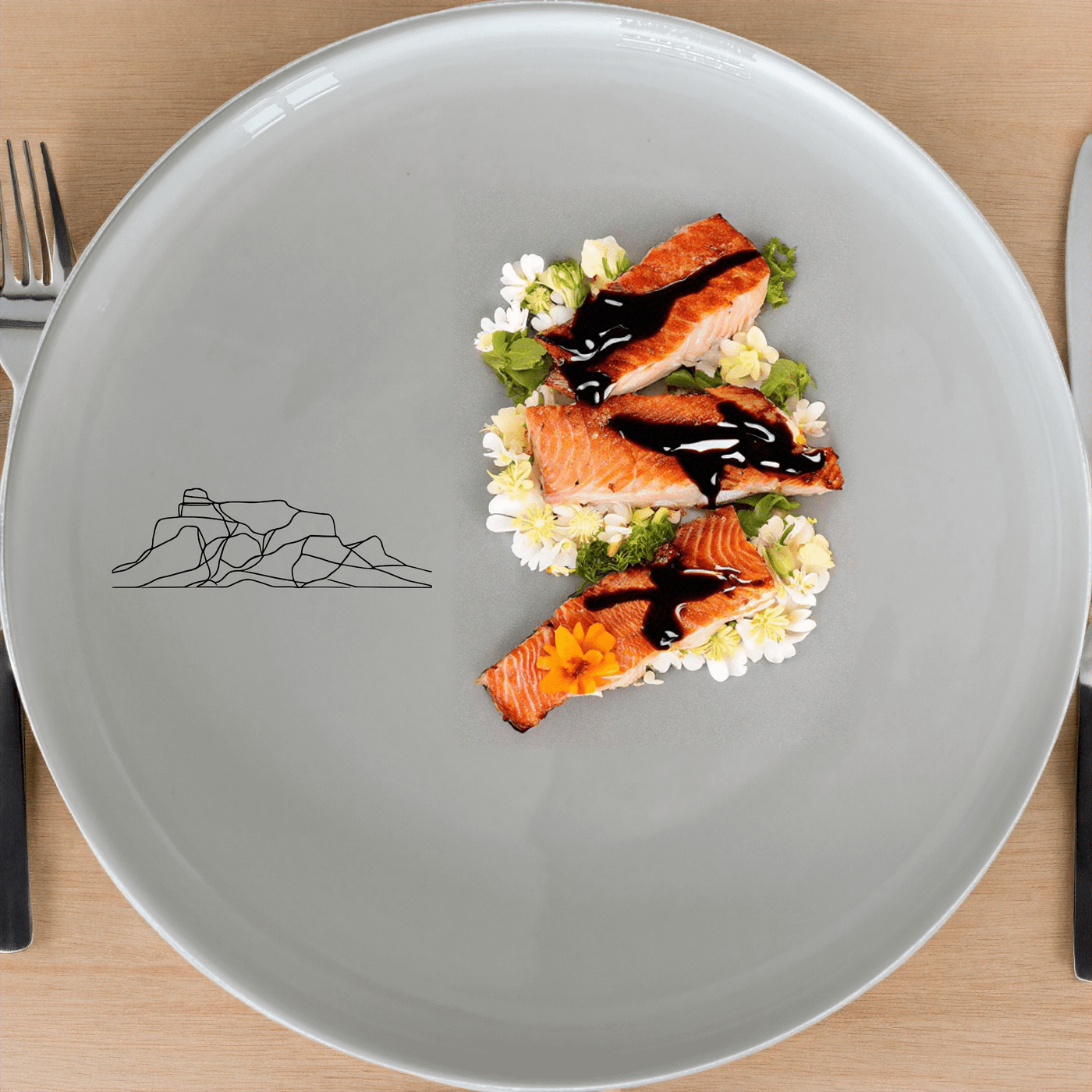 Table Mountain Side Plate Set of 4 is a stunning collection of four 21cm white ceramic plates featuring a laser-etched mountain silhouette design. Perfect for everyday use or special occasions.