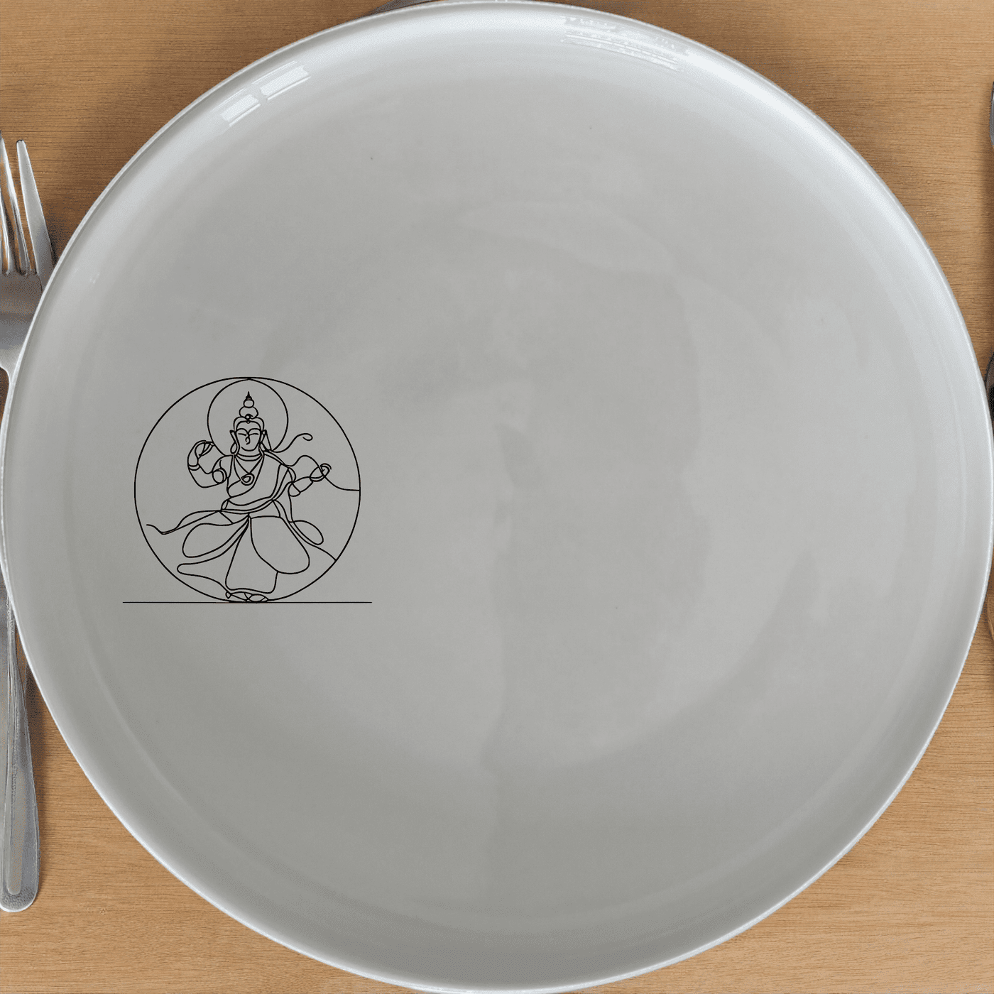 The Tibetan Cultural Imagery Dinner Plate Set of 4 features intricate designs that celebrate rich traditions and artistic heritage.