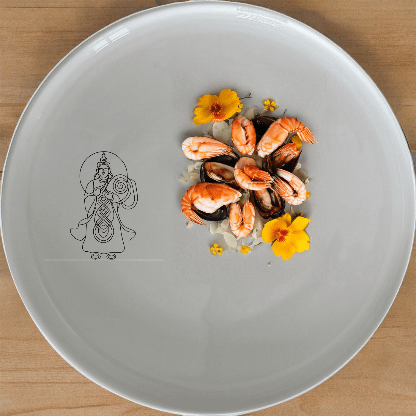 The Tibetan Cultural Imagery Dinner Plate Set of 4 features intricate designs that celebrate rich traditions and heritage.