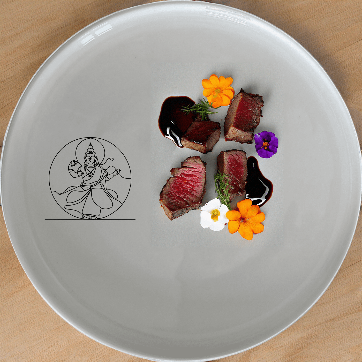 The Tibetan Cultural Imagery Side Plate Set of 4 features intricate designs that celebrate rich traditions and artistic heritage.